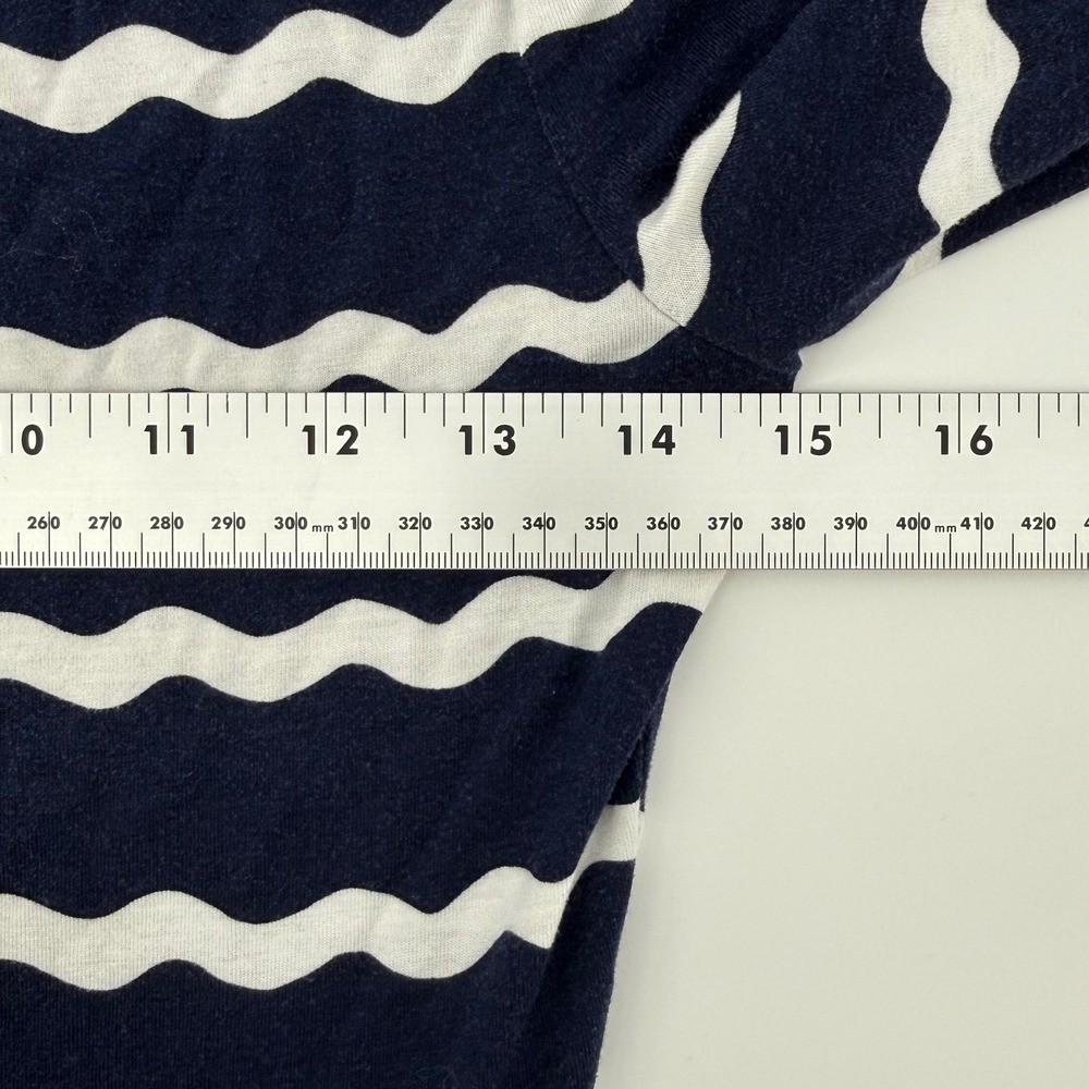 Boden Navy White Wavy Stripe Long Sleeve Fit Flare Dress Pockets US 2R Stretch‎ - Picture 5 of 7